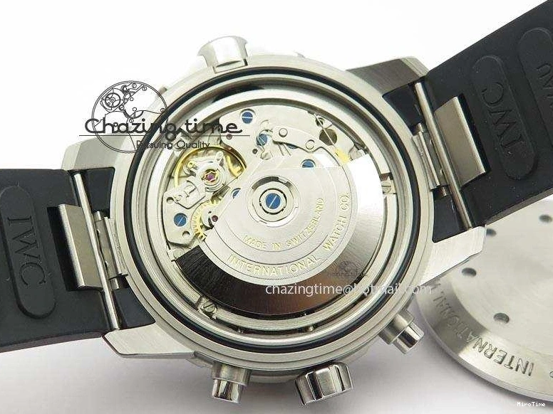 MIROTIME 0225 Aquatimer Chrono IW376803 V6F 1:1 Best Edition Black Dial On Rubber Strap A Stretchable 7280